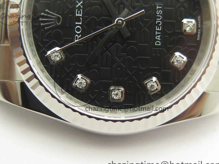 0104 Breathable DateJust 36 SS 116200 Fluted Bezel DJF Best Edition Black Com Diam Dial on SS 904L Oyster Bracelet A 3367